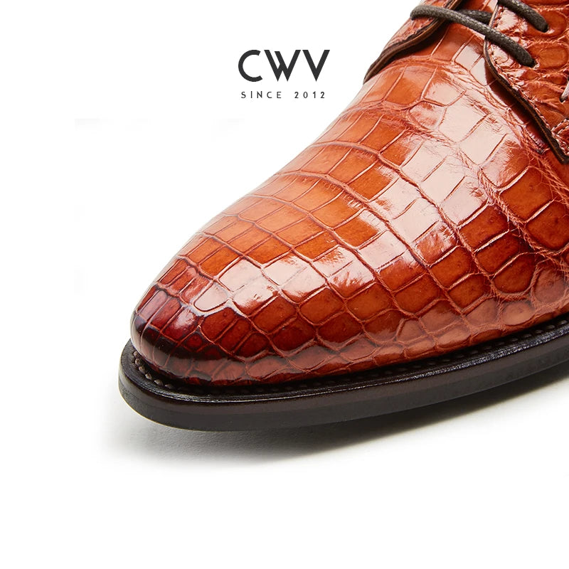 CWV Custom men dress shoes handmade men formal shoes crocodile business dress shoes England casual men crocodile leather shoes