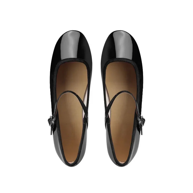 Zapatillas French Flat Bottomed Women Shoe Autumn Shallow Cut Mary Jane Shoe One Line Leather Shoe Ballet Single Shoe Women Shoe