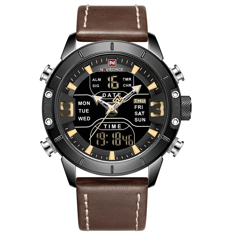 NAVIFORCE Watch Men Top Luxury Brand Leather Waterproof Quartz Wristwatches Military Sport Men’s Watches Date Relogio Masculino