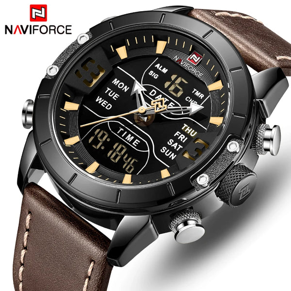 NAVIFORCE Watch Men Top Luxury Brand Leather Waterproof Quartz Wristwatches Military Sport Men’s Watches Date Relogio Masculino