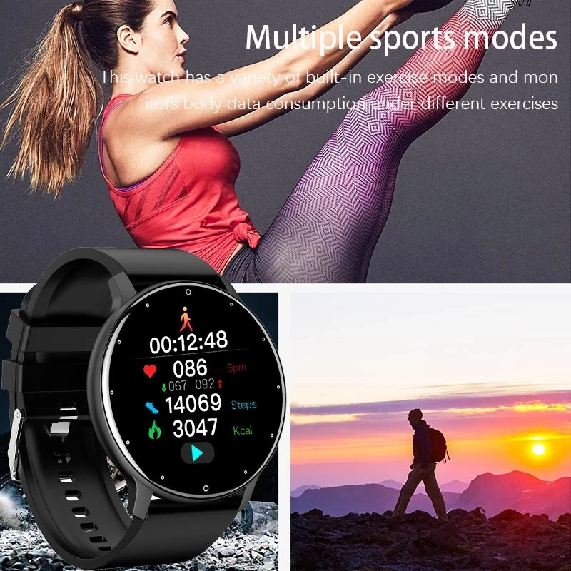 LIGE 2024 New Smart Watch Men Full Touch Screen Sport Fitness Watch IP67 Waterproof Bluetooth For Android ios smartwatch Men+box