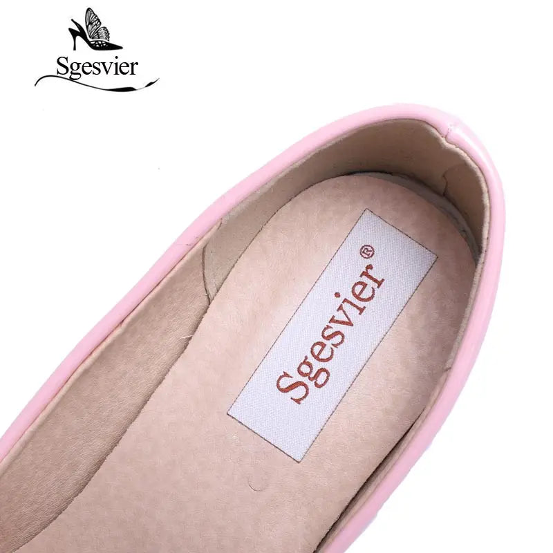 SGESVIER Women Pumps 2021 Spring New Elegant Casual Dress Shallow Mouth Round Head Square High Heels Lady Shoes Size 31-47 OX076