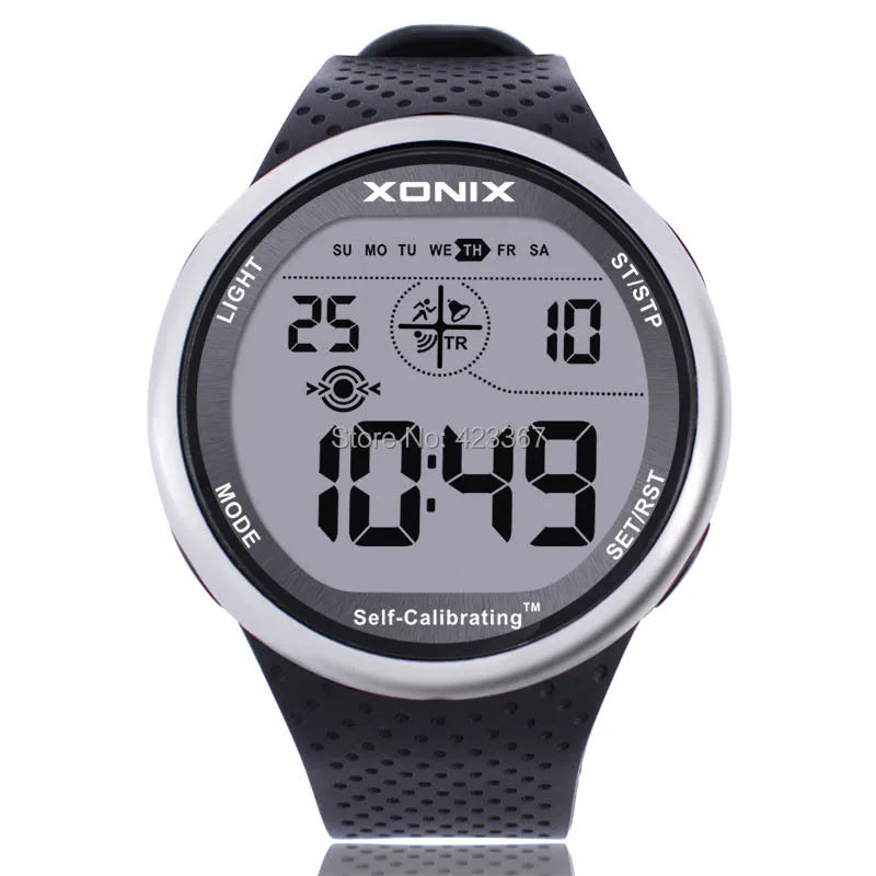 Xonix Mens Sports Watch Self Calibrating Digital Waterproof 100m Multifunctional Swim Diver Outdoor Wristwatch Birthday Gift