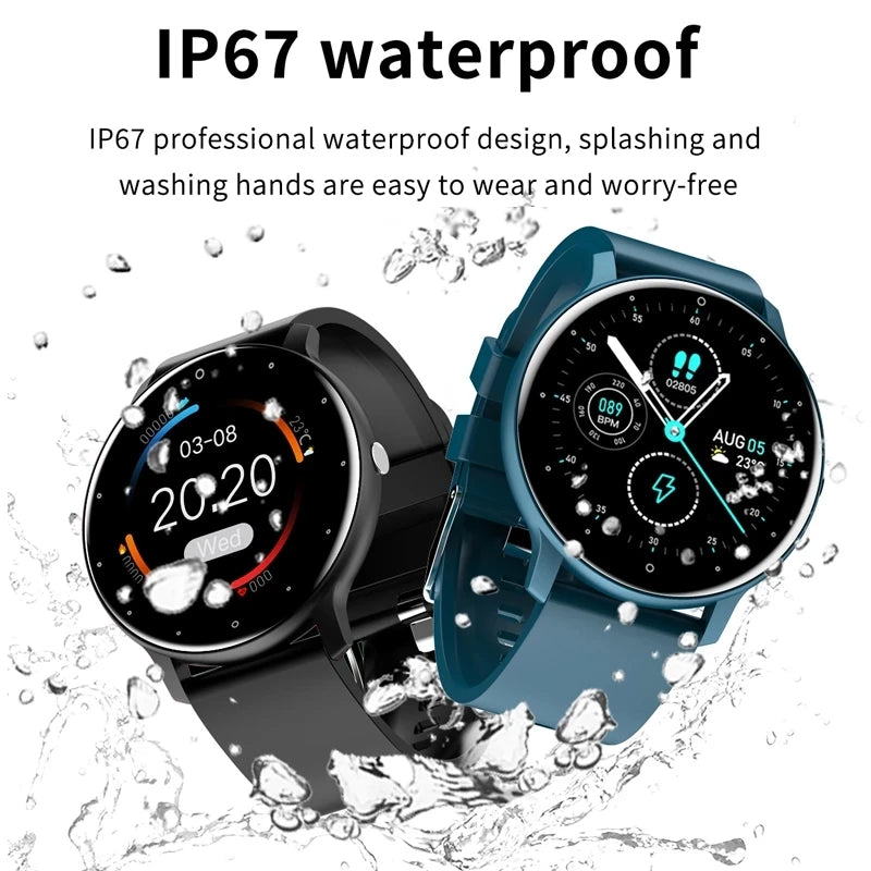 LIGE 2024 New Smart Watch Men Full Touch Screen Sport Fitness Watch IP67 Waterproof Bluetooth For Android ios smartwatch Men+box