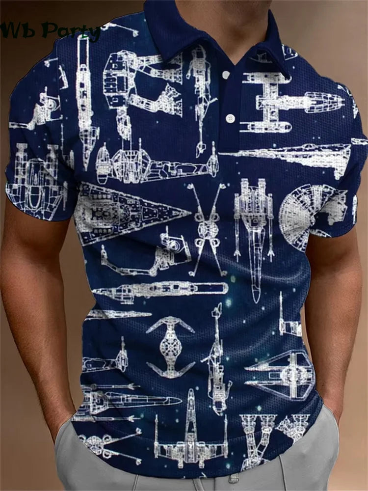 Simple Graphic T shirts Polo T shirt Men Lapel T-shirts for Men Fashion Casual Men's Shirts Mens Clothes Simple 3D Print Tops