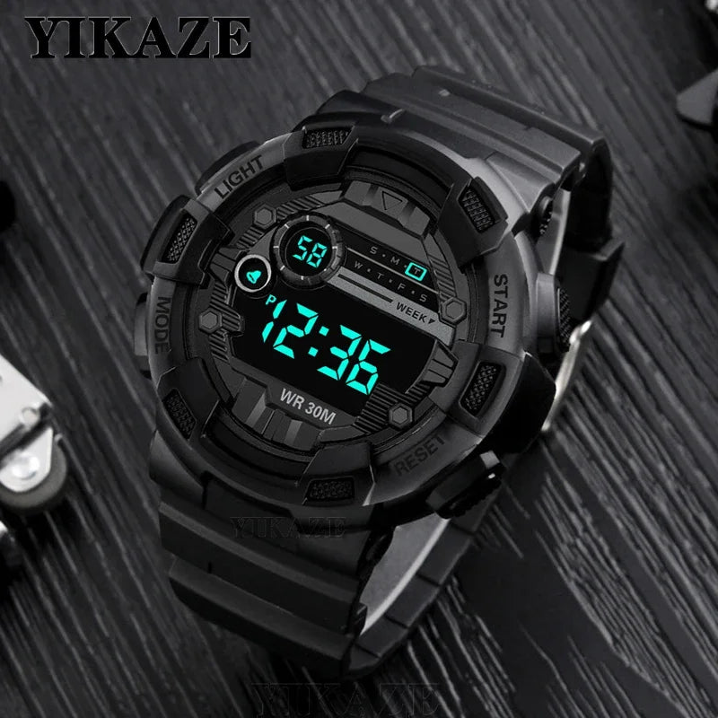 YIKAZE Y04 Men Sports Watch Simple Style Luminous Date Man Digital Watch Multifunctional Waterproof Smart Led Electronic Watches