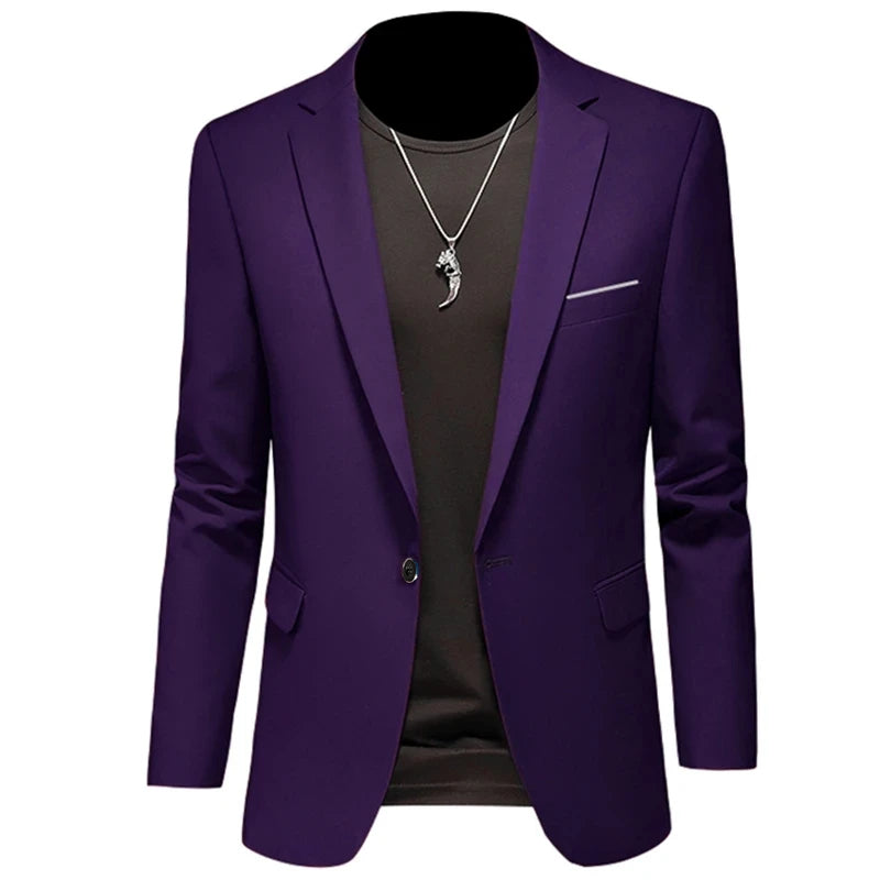 2024 Fashion New Men's Casual Business Slim Fit Formal Dress Blazers Jacket Suit Coat