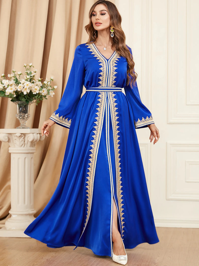 Dubai Abaya for Women Dress 2 Piece Set A-line Abayas Party Dress Kimono Morocco Kaftan Saudi Arab Vestidos Gown Kaftan Islamic