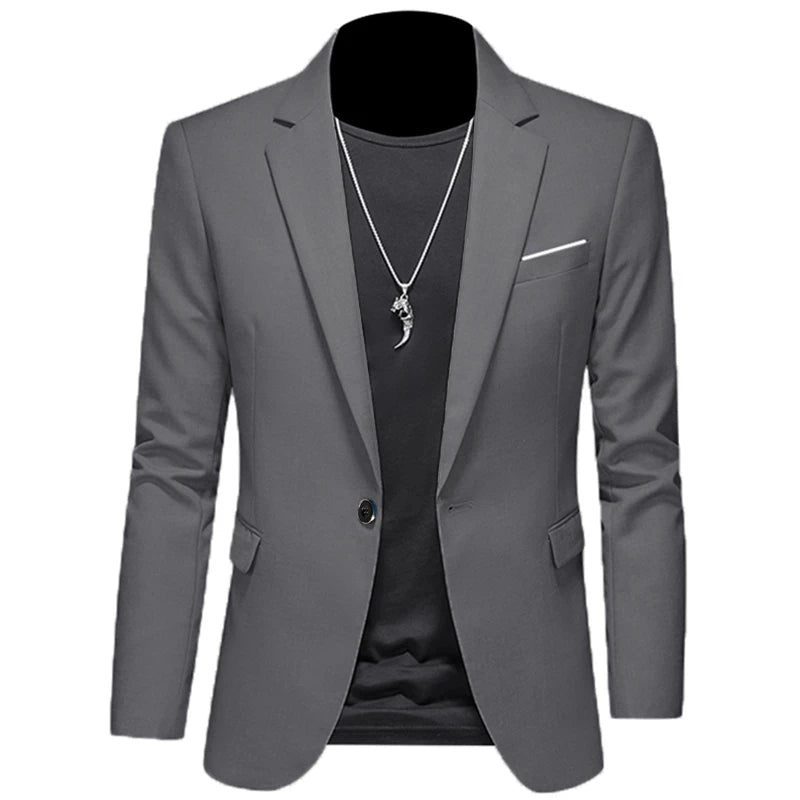 2024 Fashion New Men's Casual Business Slim Fit Formal Dress Blazers Jacket Suit Coat