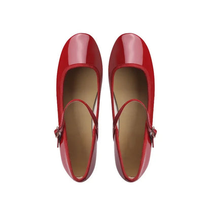 Zapatillas French Flat Bottomed Women Shoe Autumn Shallow Cut Mary Jane Shoe One Line Leather Shoe Ballet Single Shoe Women Shoe
