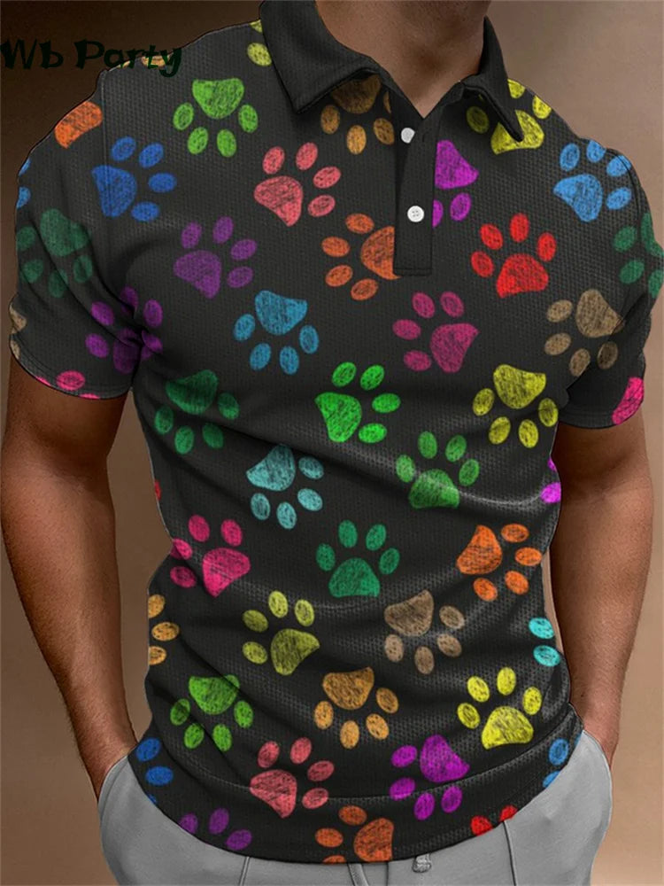 Simple Graphic T shirts Polo T shirt Men Lapel T-shirts for Men Fashion Casual Men's Shirts Mens Clothes Simple 3D Print Tops