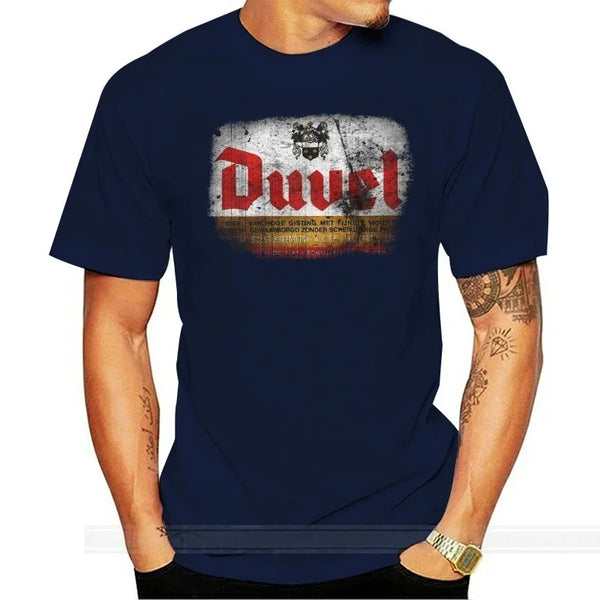 Duvel Beer Black T-Shirt Ships Fast High Quality cotton tshirt men summer fashion euro size mens designer clothes Round Collar