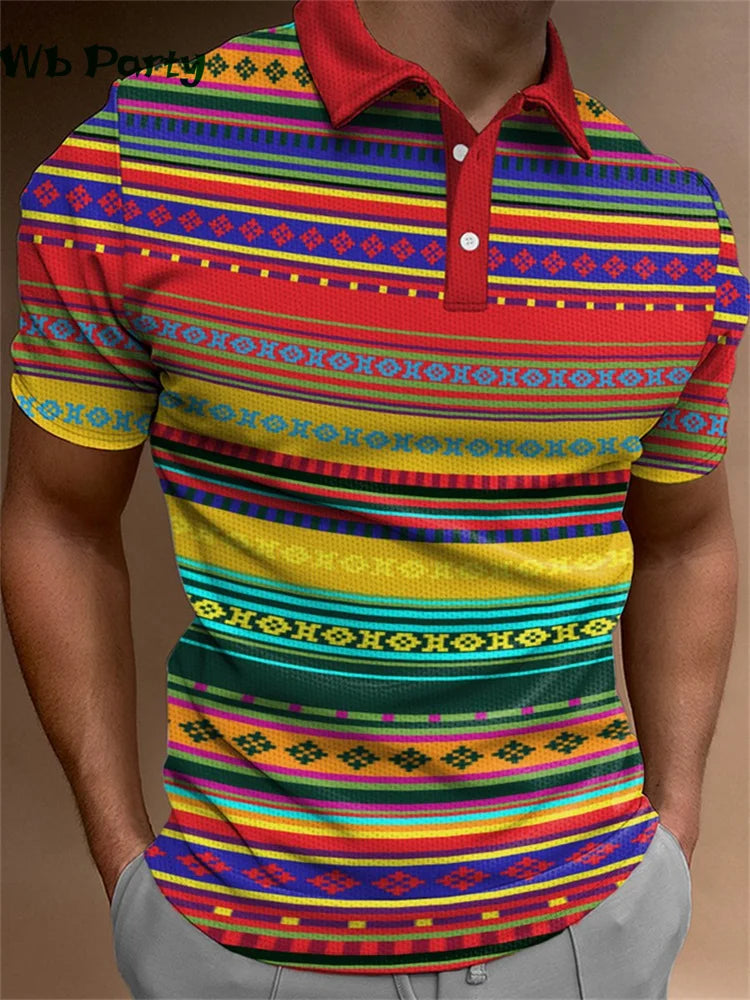 Simple Graphic T shirts Polo T shirt Men Lapel T-shirts for Men Fashion Casual Men's Shirts Mens Clothes Simple 3D Print Tops