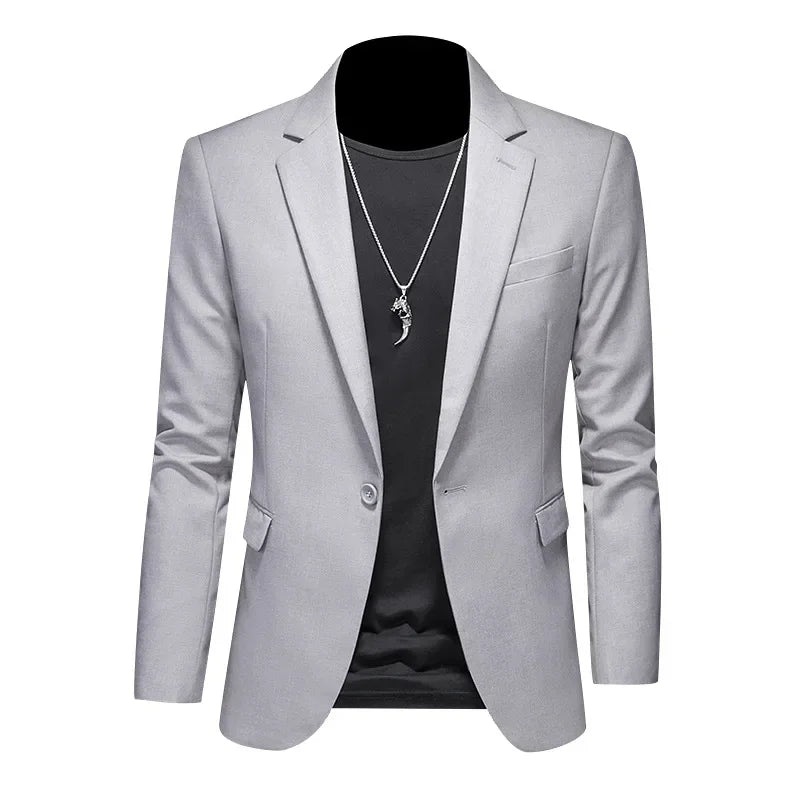 Fashion Men's Business Casual Blazer Black White Red Green Solid Color Slim Fit Jacket Wedding Groom Party Suit Coat M-6XL