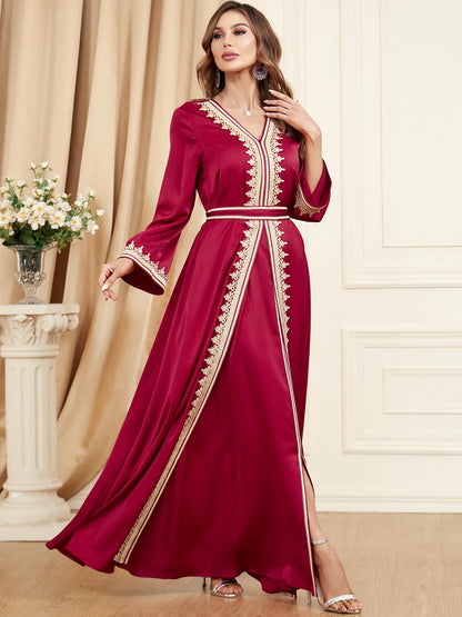 Dubai Abaya for Women Dress 2 Piece Set A-line Abayas Party Dress Kimono Morocco Kaftan Saudi Arab Vestidos Gown Kaftan Islamic