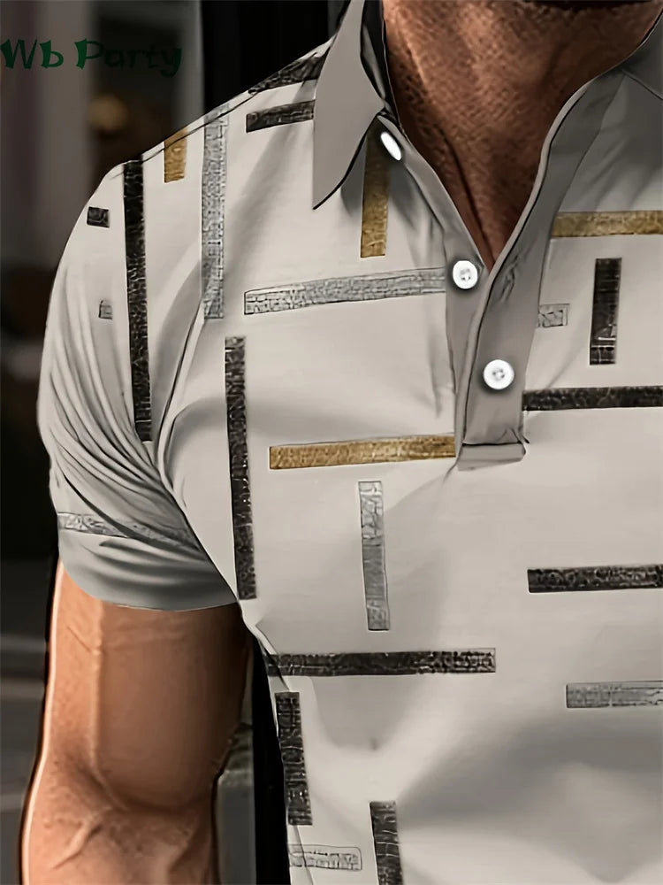 Simple Graphic T shirts Polo T shirt Men Lapel T-shirts for Men Fashion Casual Men's Shirts Mens Clothes Simple 3D Print Tops