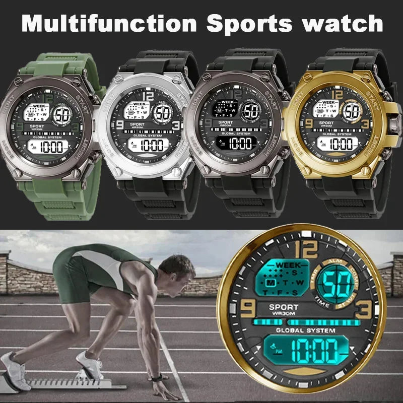 Men's Sports Watches 30M Waterproof Multifunction Clock Outdoor Military Digital Watch Smart Electronic Wristwatch for man Kids