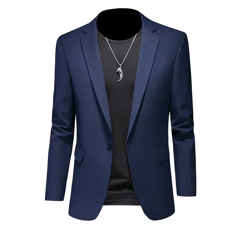 Fashion Men's Business Casual Blazer Black White Red Green Solid Color Slim Fit Jacket Wedding Groom Party Suit Coat M-6XL