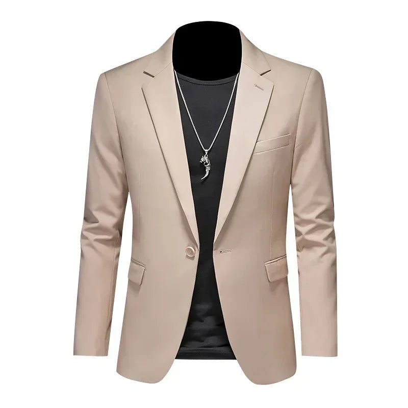 Fashion Men's Business Casual Blazer Black White Red Green Solid Color Slim Fit Jacket Wedding Groom Party Suit Coat M-6XL