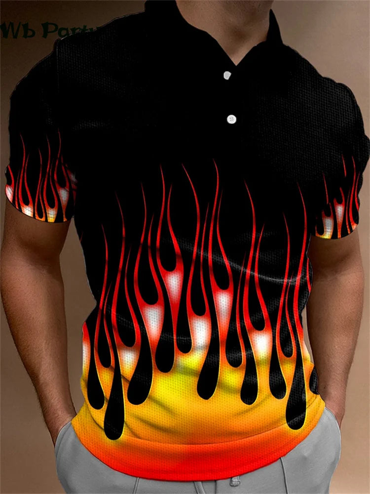 Simple Graphic T shirts Polo T shirt Men Lapel T-shirts for Men Fashion Casual Men's Shirts Mens Clothes Simple 3D Print Tops