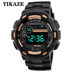 YIKAZE Y04 Men Sports Watch Simple Style Luminous Date Man Digital Watch Multifunctional Waterproof Smart Led Electronic Watches