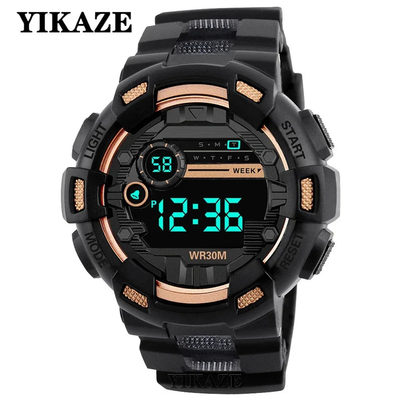 YIKAZE Y04 Men Sports Watch Simple Style Luminous Date Man Digital Watch Multifunctional Waterproof Smart Led Electronic Watches