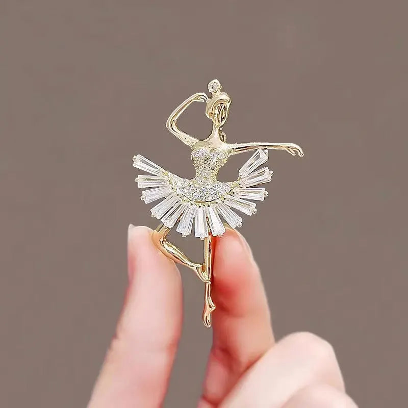 Cute Animal Enamel Insect Dancing Girl Brooches Delicate Little Bee Bird Scarf Dress Coat Lapel Pins Bag Accessories Best Gifts