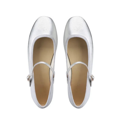 Zapatillas French Flat Bottomed Women Shoe Autumn Shallow Cut Mary Jane Shoe One Line Leather Shoe Ballet Single Shoe Women Shoe