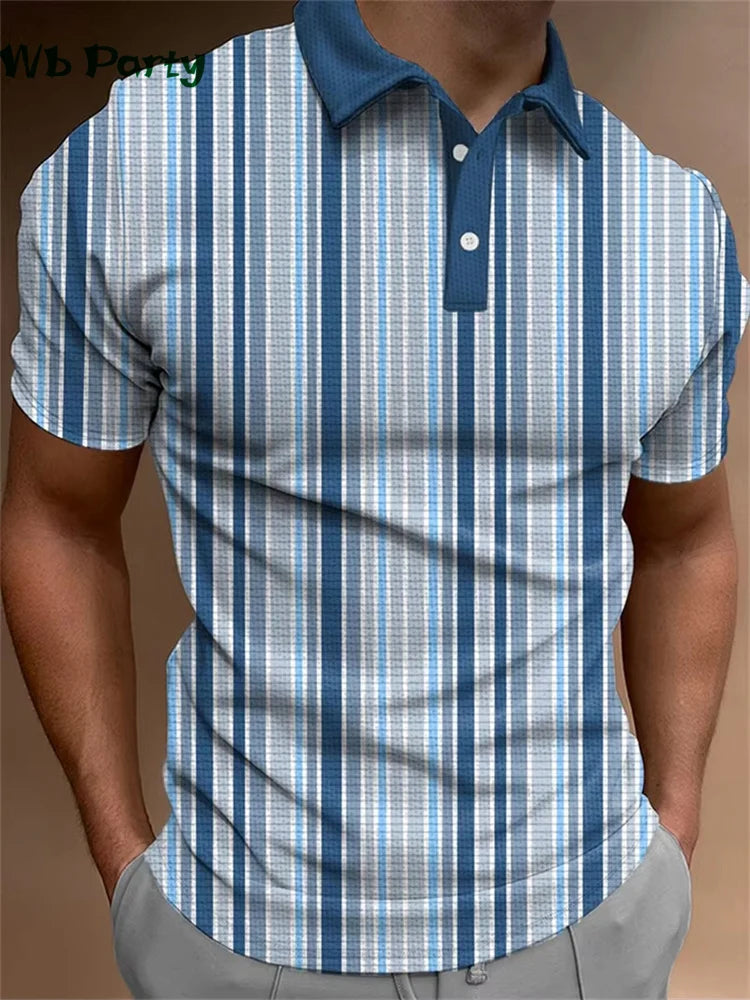 Simple Graphic T shirts Polo T shirt Men Lapel T-shirts for Men Fashion Casual Men's Shirts Mens Clothes Simple 3D Print Tops
