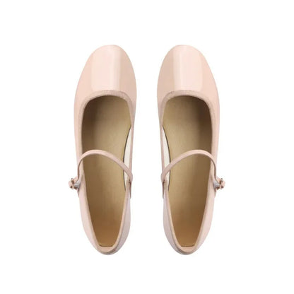 Zapatillas French Flat Bottomed Women Shoe Autumn Shallow Cut Mary Jane Shoe One Line Leather Shoe Ballet Single Shoe Women Shoe